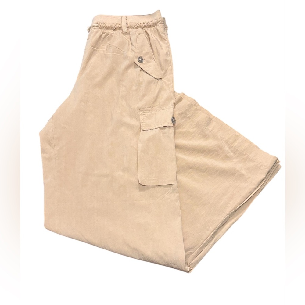 Forever 21 High Rise Wide Leg Cargo Pants Sz L NWT